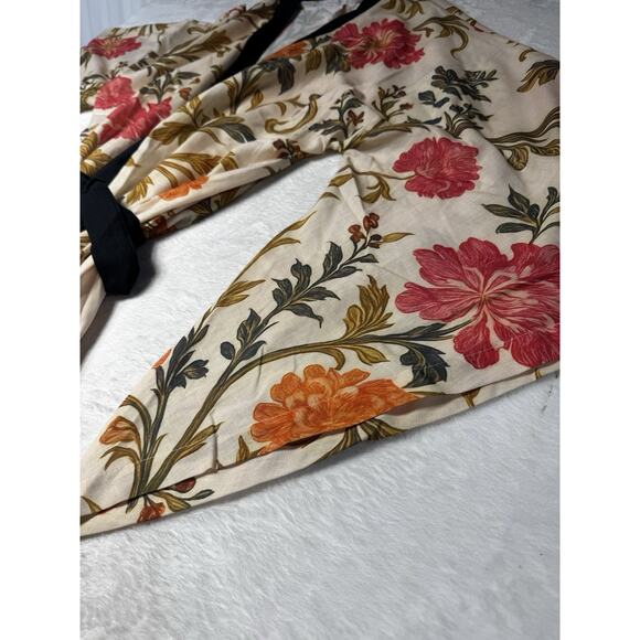 Bonnjournée Floral Kimono Robe Belt Longline Lightweight Duster Bell Sleev SZ SM - Picture 10 of 12